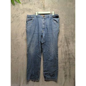 TAILGATER Men Jeans Mid Rise Straight Leg Solid Blue Medium Wash W:40 L:32